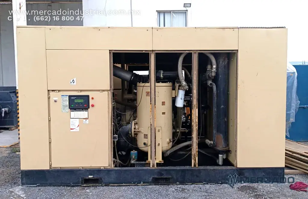 Compresor de tornillo rotativo 450 HP 125/128 PSIG año 2007 modelo SSR-EPE450-2S marca Ingersoll-Rand - imagen 1