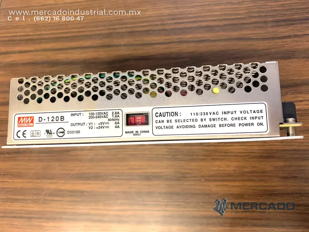 Fuente de alimentación de modo conmutado 115/230 VAC modelo D-120B marca MEAN WELL - imagen 1