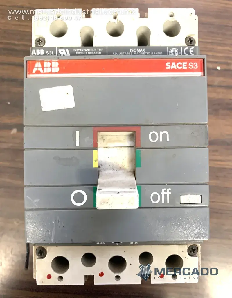 Interruptor termomagnético 100 AMP 600VAC 3 polos modelo S3L marca ABB - imagen 1