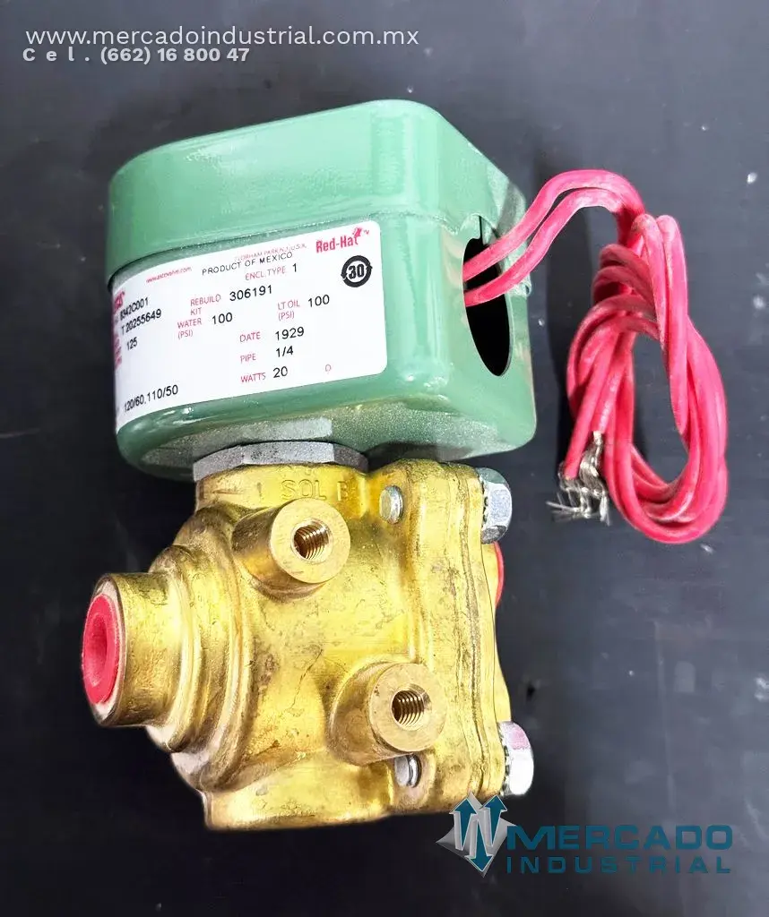 Válvula solenoide 125 PSI 1/4" FNPT modelo 8342C001 marca ASCO RedHat - imagen 1
