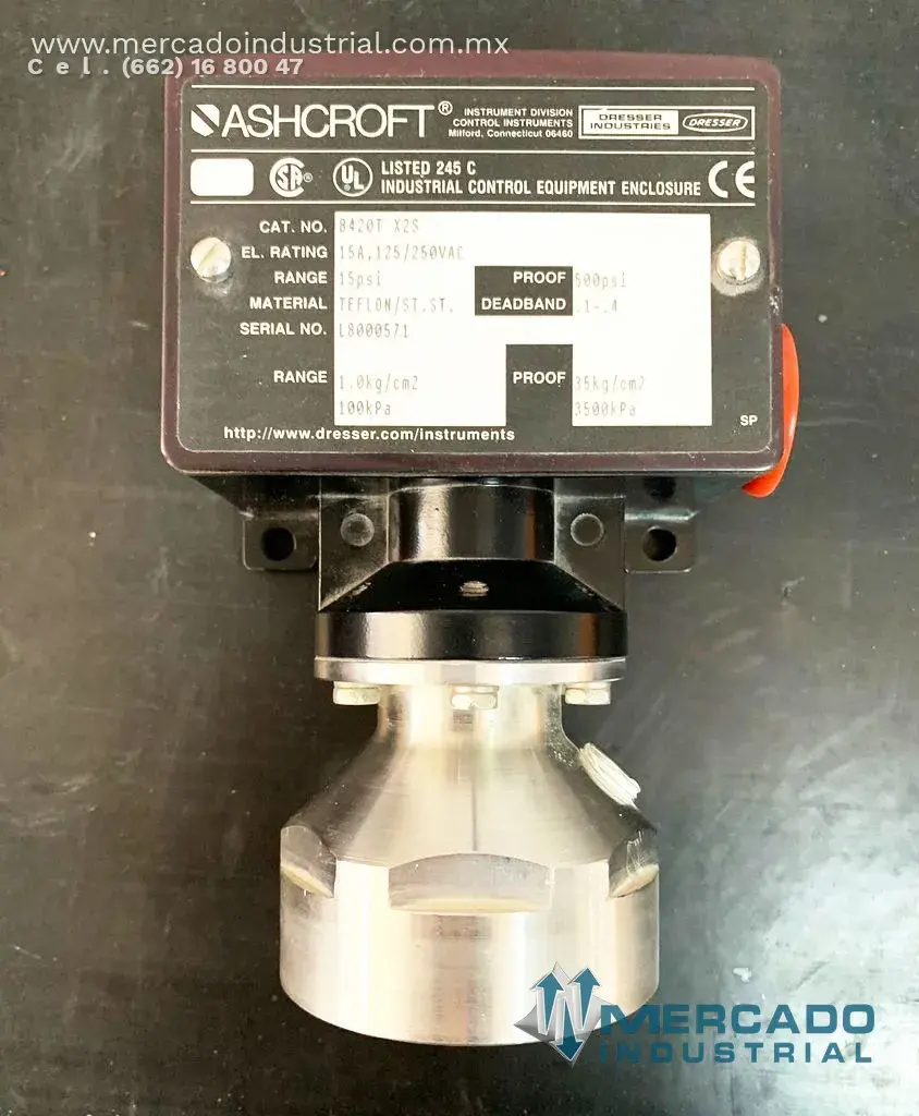 Switch de presión 15 PSI 125/250V modelo B420T X2S marca ASHCROFT - imagen 1