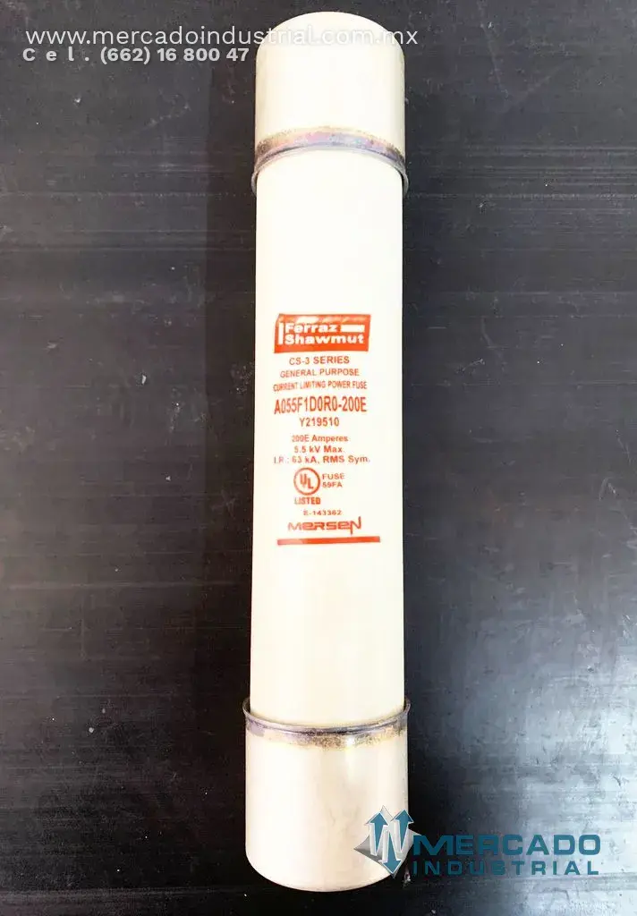 Fusible de potencia limitada 5.5 KV modelo A055F1D0R0-200E marca Ferraz - imagen 1