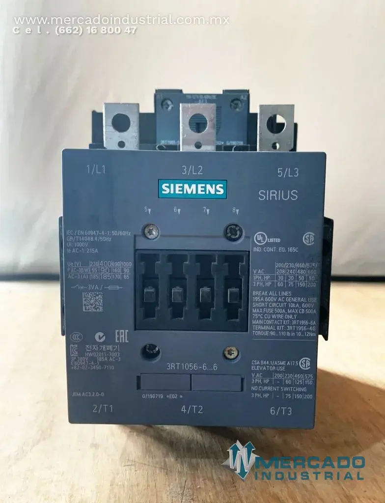 Siemens 3RT1056-6AF36 CONTACTOR MAGNETICO T-6 185A 120V SIRIUS - imagen 1