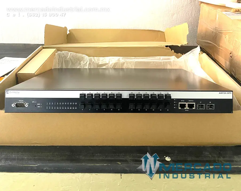 Conmutador de ethernet rápido 100-240VAC modelo A4H124-24FX marca Extreme Networks - imagen 1