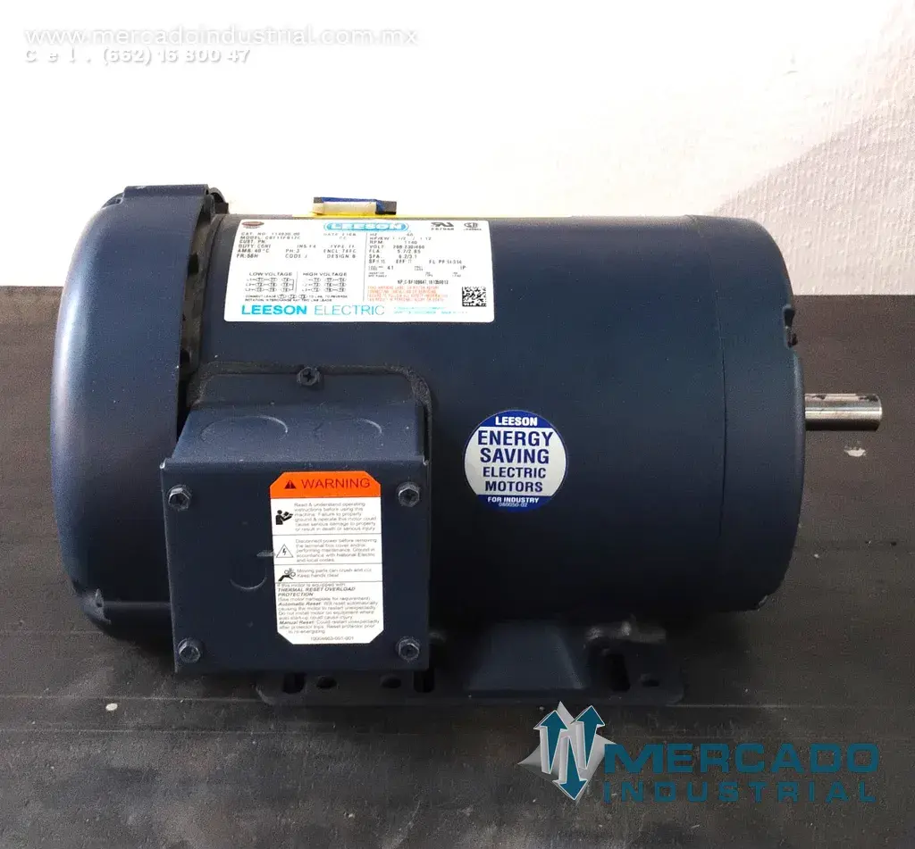 Motor eléctrico 1.5 HP 6 polos 1140 RPM marca LEESON - imagen 1
