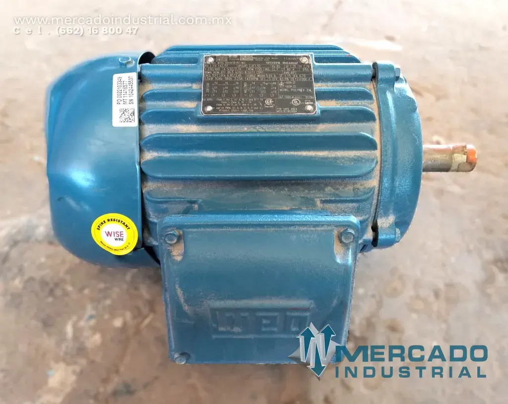 Motor eléctrico trifásico 2 HP 4 polos 1755 RPM marca WEG - imagen 1