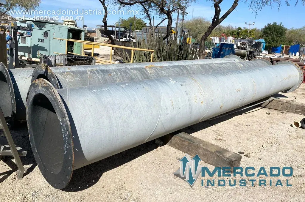 Tubo de acero bridado 38 1/2" x 274 1/2" revestido con hule - imagen 1