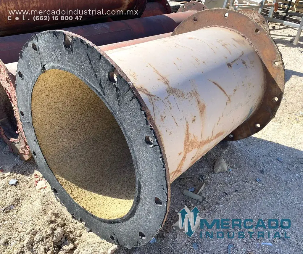 Tubo de acero bridado 31 3/4" x 40 1/2" revestido de hule - imagen 1