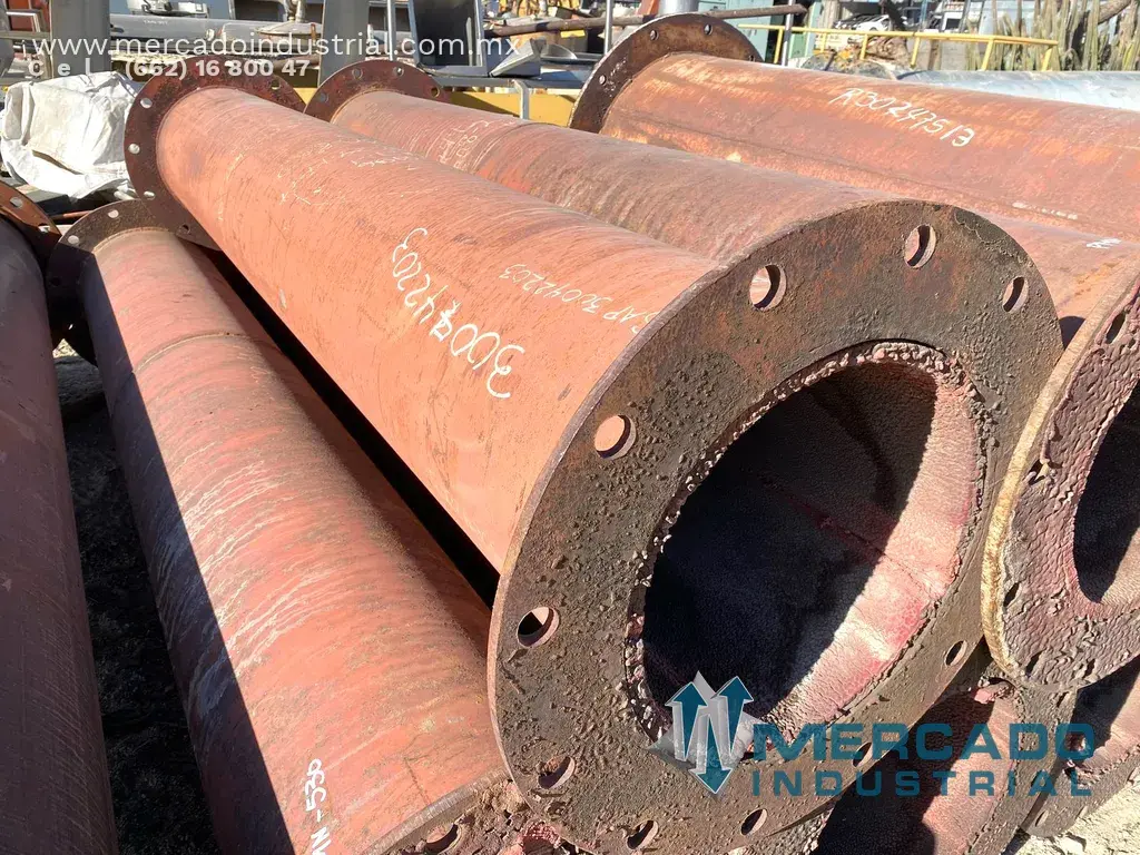 Tubo de acero 23 1/2" x 102 1/2" con revestimiento hule - imagen 1