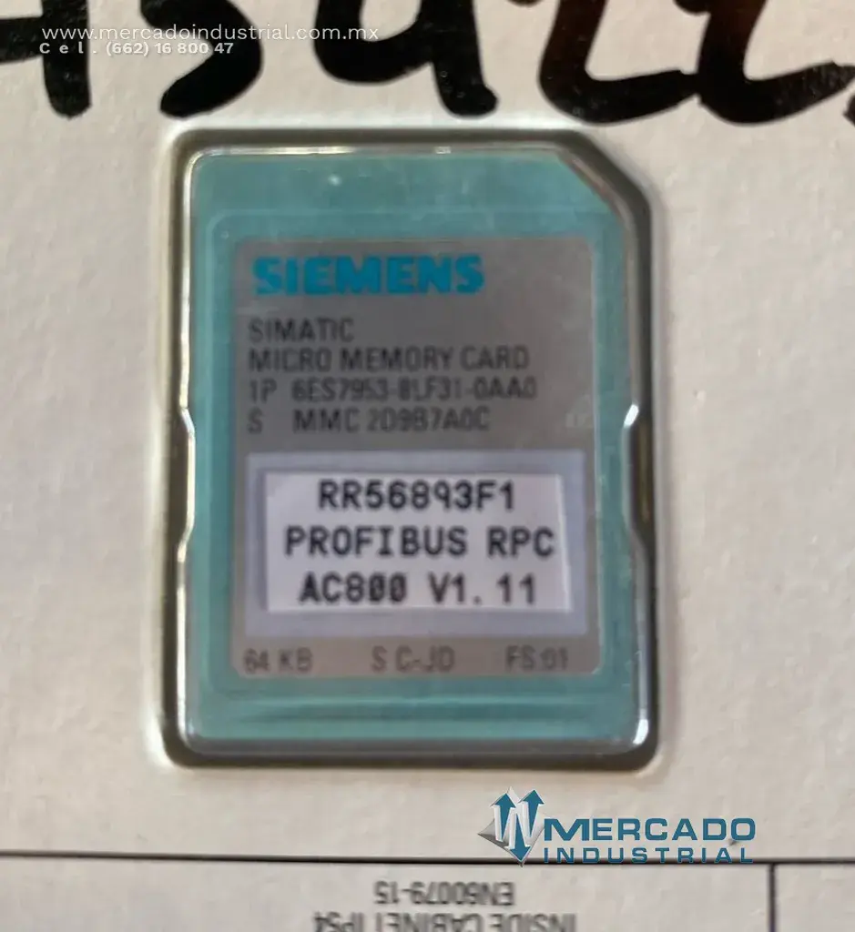 Tarjeta de memoria 64 Kb para modulo programable parte R56893F1 marca Siemens - imagen 1