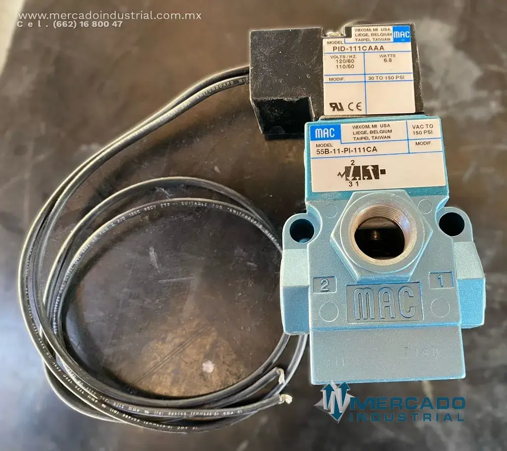 Válvula de aire 150 PSI modelo 55B-11-PI-111CA marca MAC - imagen 1