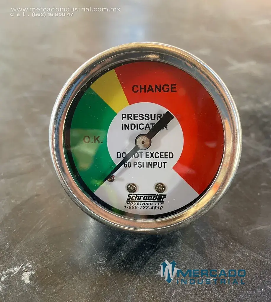 Indicador de presión 60 PSI parte A-LFT-517 marca SCHROEDER INDUSTRIES - imagen 1