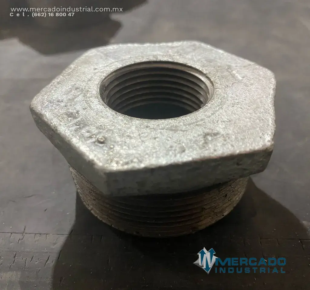 REDUCCION BUSHING 2" A 1" GALVANIZADO - imagen 1