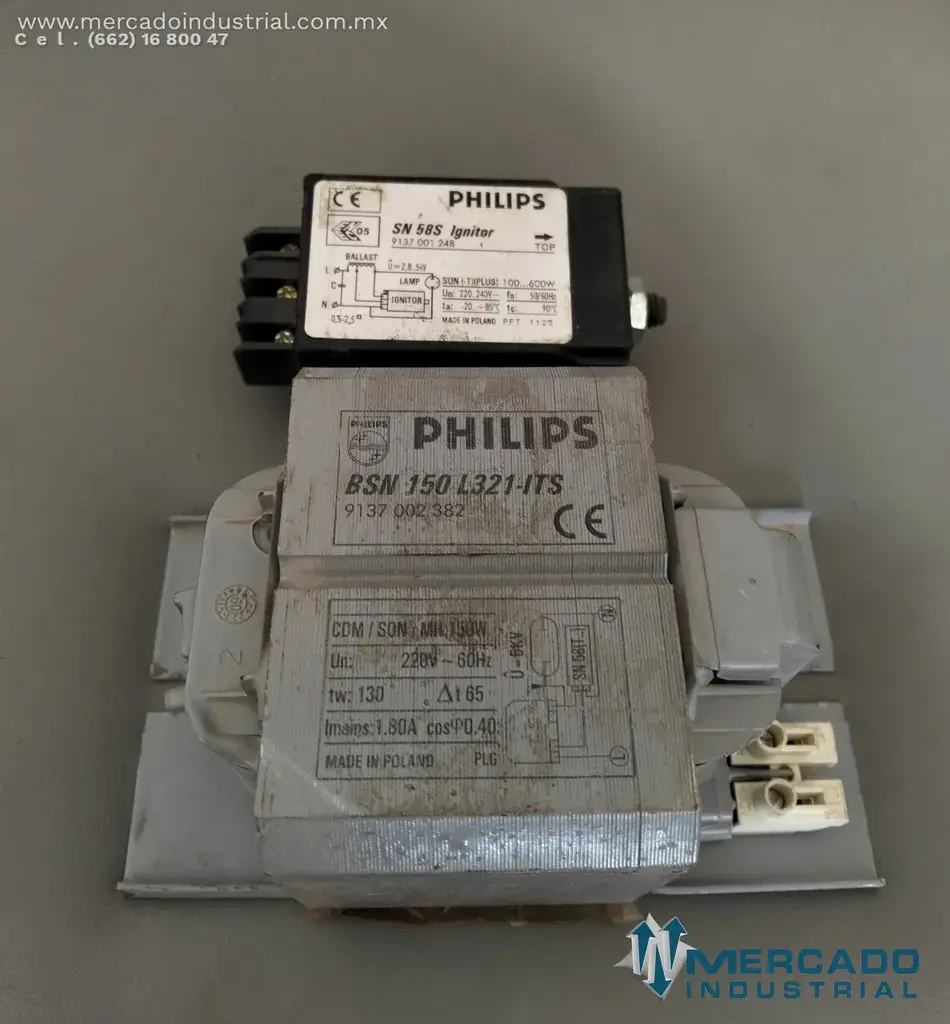 PHILIPS BALASTRA 150 WATTS HID-PV-150-SSON NI438 - imagen 1