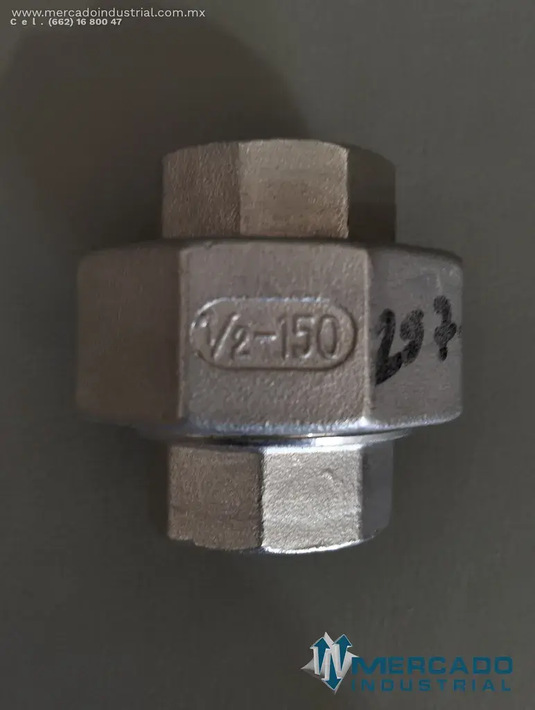 TUERCA DE UNION DE 1/2 DE ACERO INOXIDABLE - imagen 1