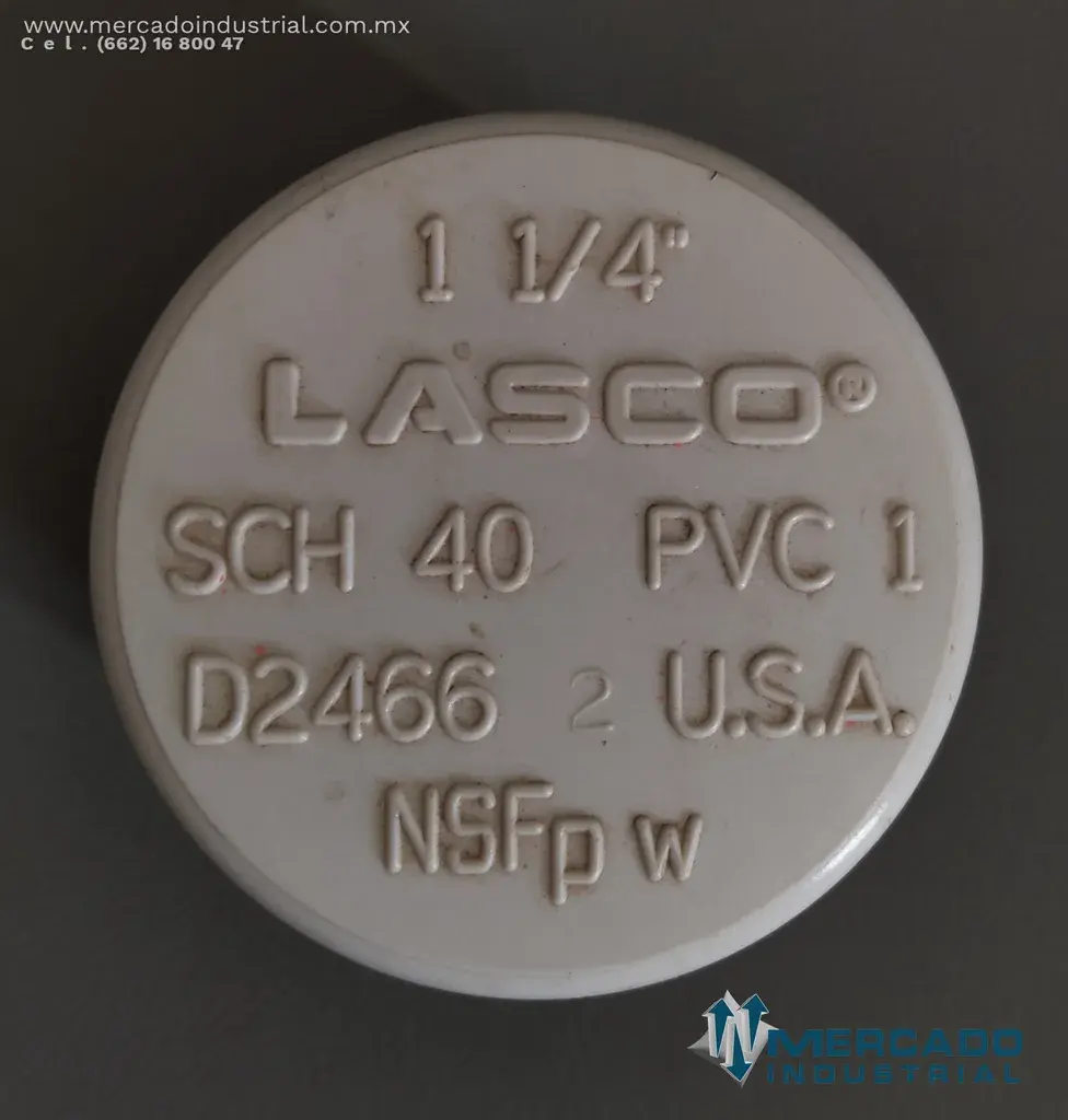 LASCO TAPON CACHUCHA ROSCADO DE 1 1/4'' DE PVC CEDULA 40 - imagen 1