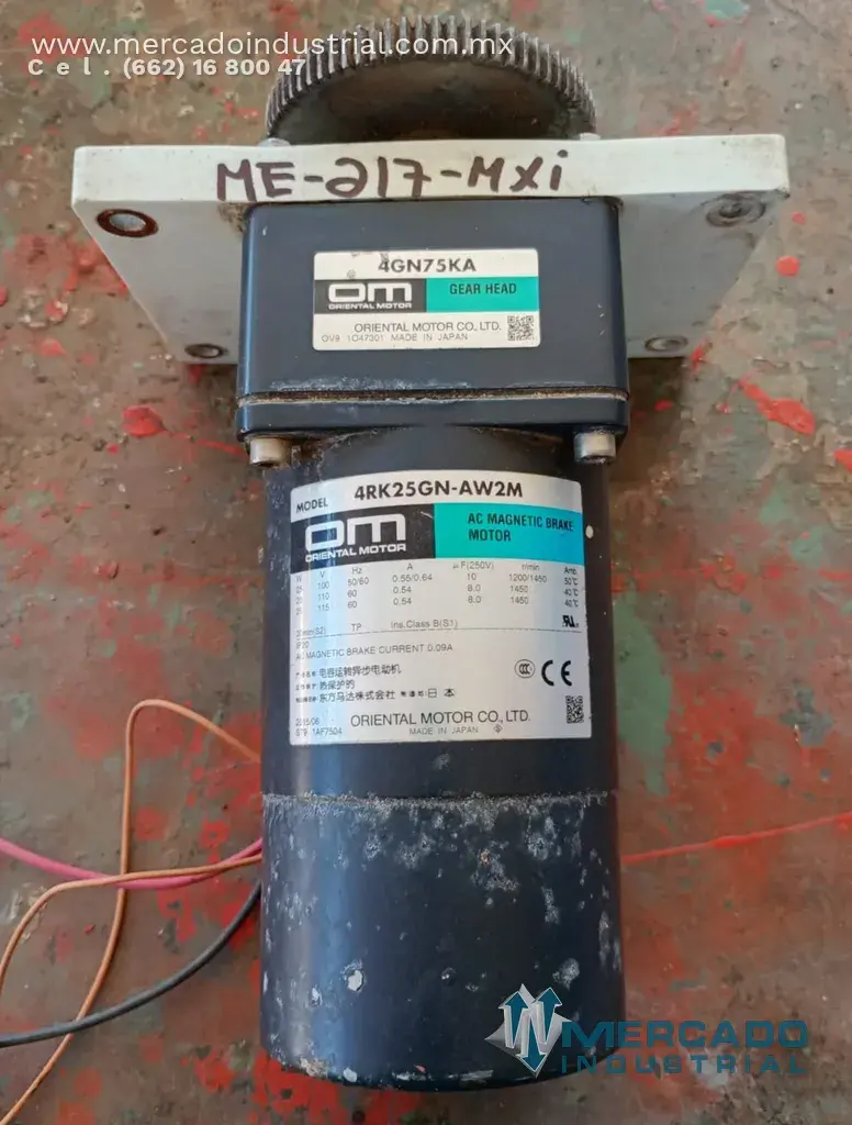 Motor de freno magnético de CA 25W modelo 4RK25GN-AW2M marca Oriental Motor - imagen 1