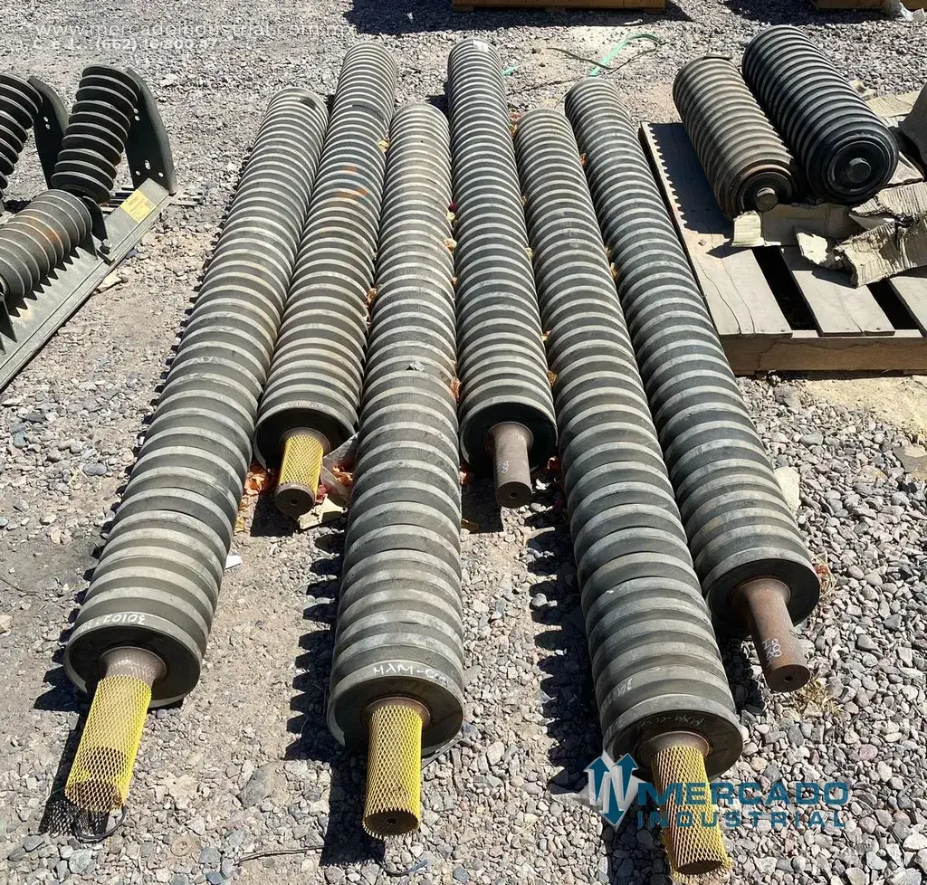 Rodillo de retorno ahulado 7" x 89 1/4" parte 5K-01-13-09-91 marca PPI - imagen 1