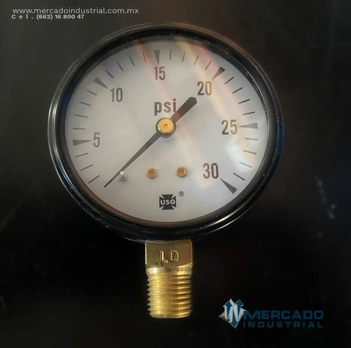 Manómetro de presión de aceite 0 a 30 PSI parte 89Z130D1 marca USG - imagen 1