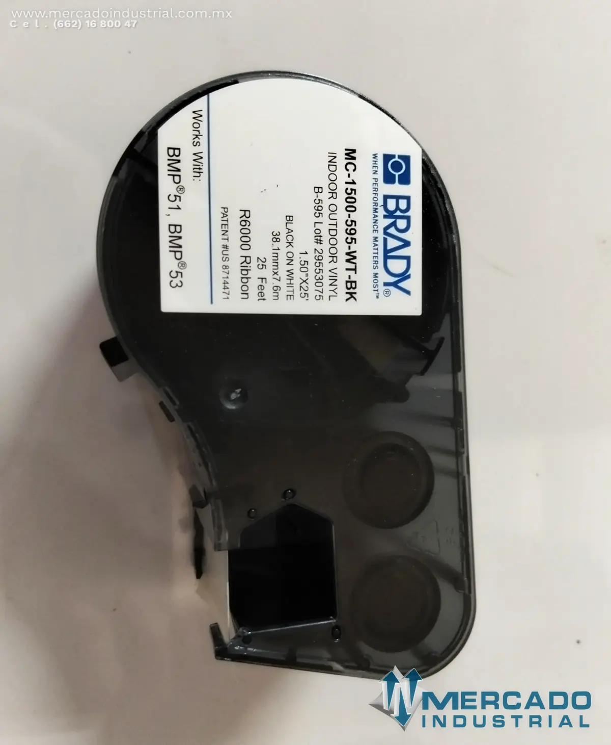 BRADY MC-1500-595WT CARTUCHO BLANCO NEGRO - imagen 1