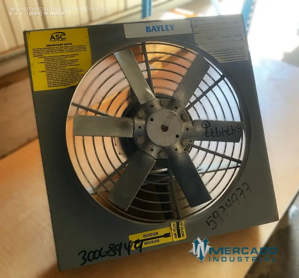 Ventilador 12" 1/4 HP 230 V modelo 091 ASSY 12 INCH marca ASC - imagen 1