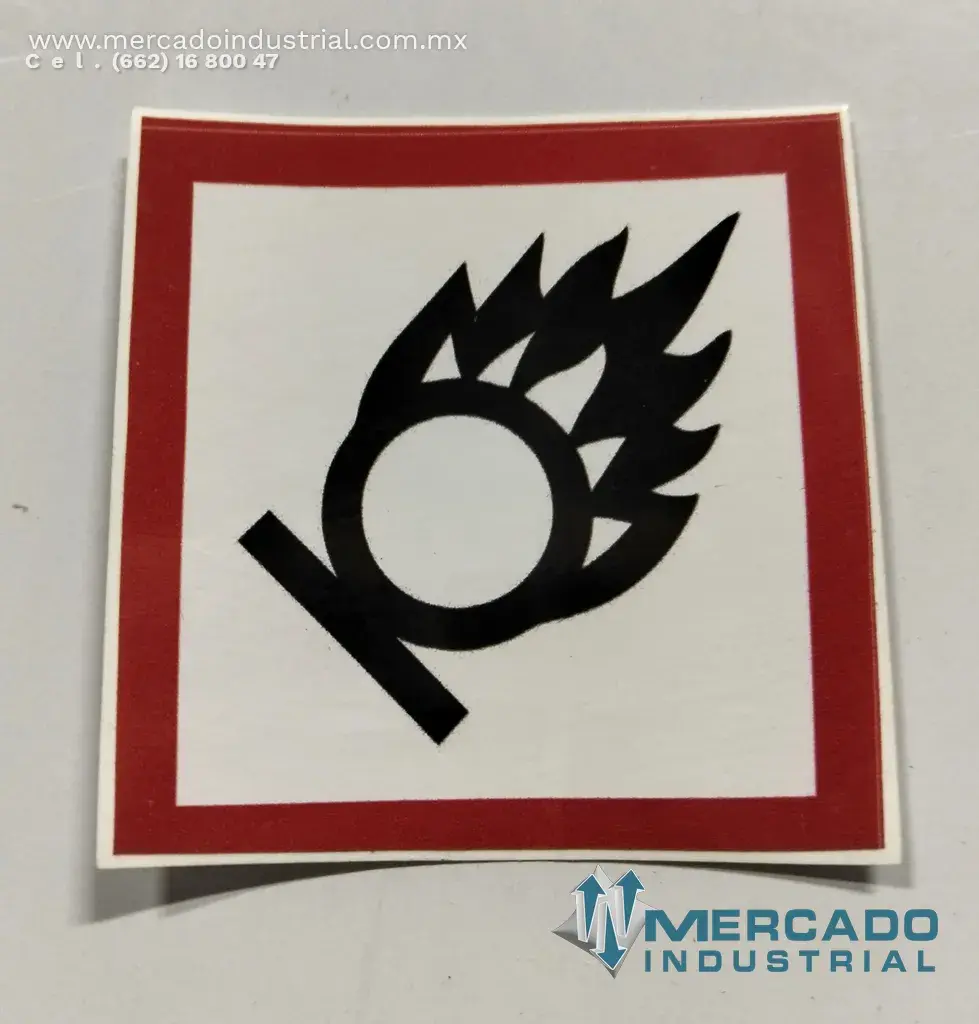 PICTOGRAMA GHS03 OXIDANTE 6.2 CM IDENTIFICACION DE PRODUCTOS QUIMICOS POR CAMBIO DE LA NOM-018-STPS-2015 - imagen 1