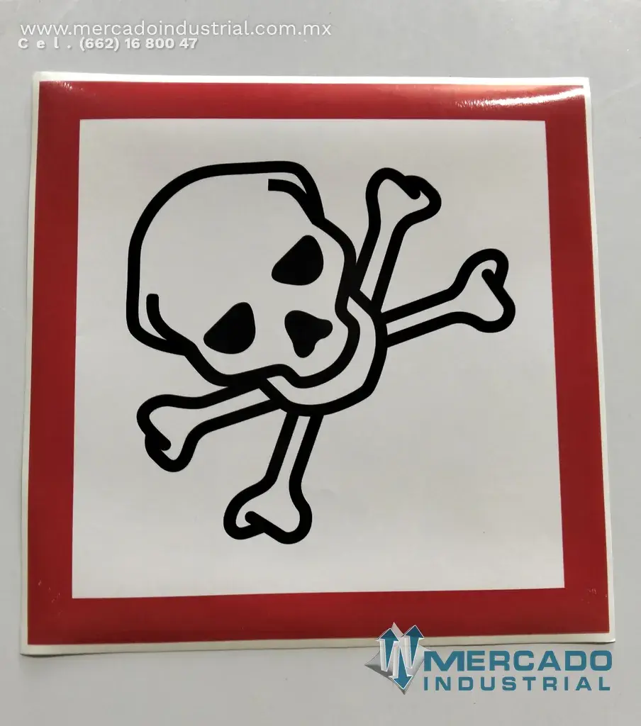 PICTOGRAMA GHS06 TOXICO 3.1 CM SIMBOLO 2.5 CM IDENTIFICACION DE PRODUCTOS QUIMICOS POR CAMBIO DE LA NOM-018-STPS-2015 - imagen 1