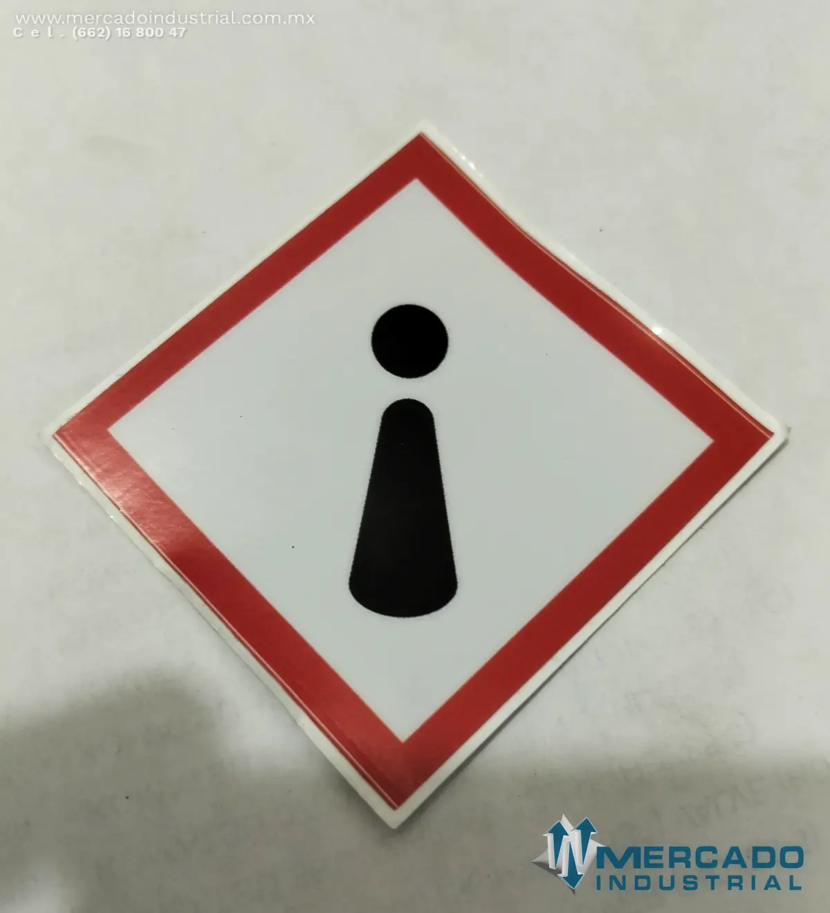 PICTOGRAMA GHS07 PELIGRO PARA LA SALUD 6.2 CM IDENTIFICACION DE PRODUCTOS QUIMICOS POR CAMBIO DE LA NOM-018-STPS-2015 - imagen 1