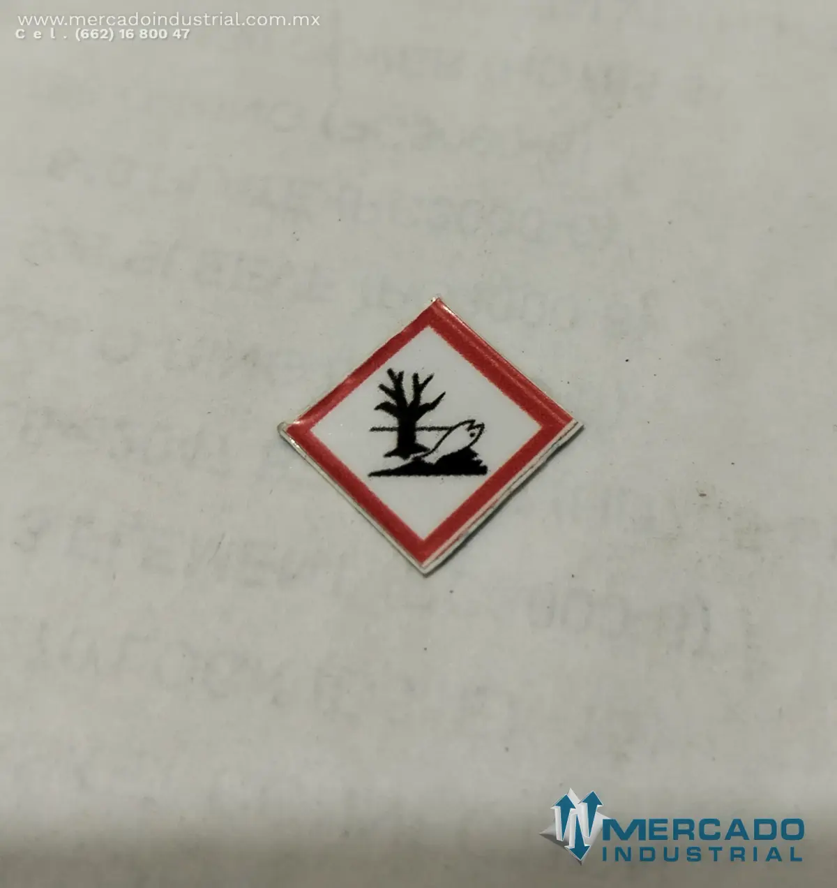PICTOGRAMA GHS09 DAÑINO PARA EL MEDIO AMBIENTE 1.2 CM IDENTIFICACION DE PRODUCTOS QUIMICOS POR CAMBIO DE LA NOM-018-STPS-2015 - imagen 1