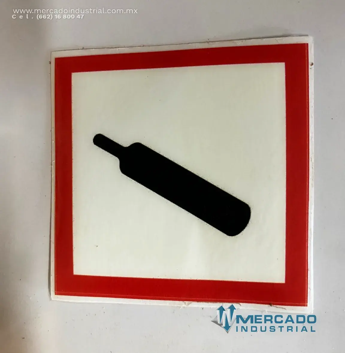 PICTOGRAMA GHS04 GAS PRESURIZADO ROMBO 6.2 CM SIMBOLO 5.0CM IDENTIFICACION DE PRODUCTOS QUIMICOS POR CAMBIO DE LA NOM-018-STPS-2015 - imagen 1