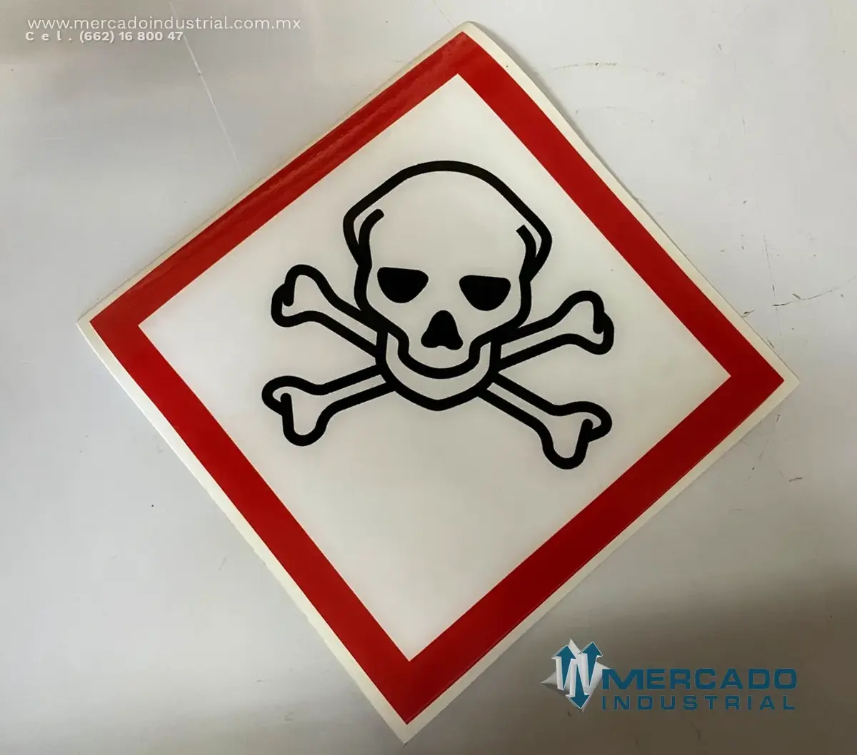 PICTOGRAMA GHS06 TOXICO 12.5 CM SIMBOLO 7.6 CM IDENTIFICACION DE PRODUCTOSQUIMICOS POR CAMBIO DE LA NOM-018-STPS-2015 - imagen 1