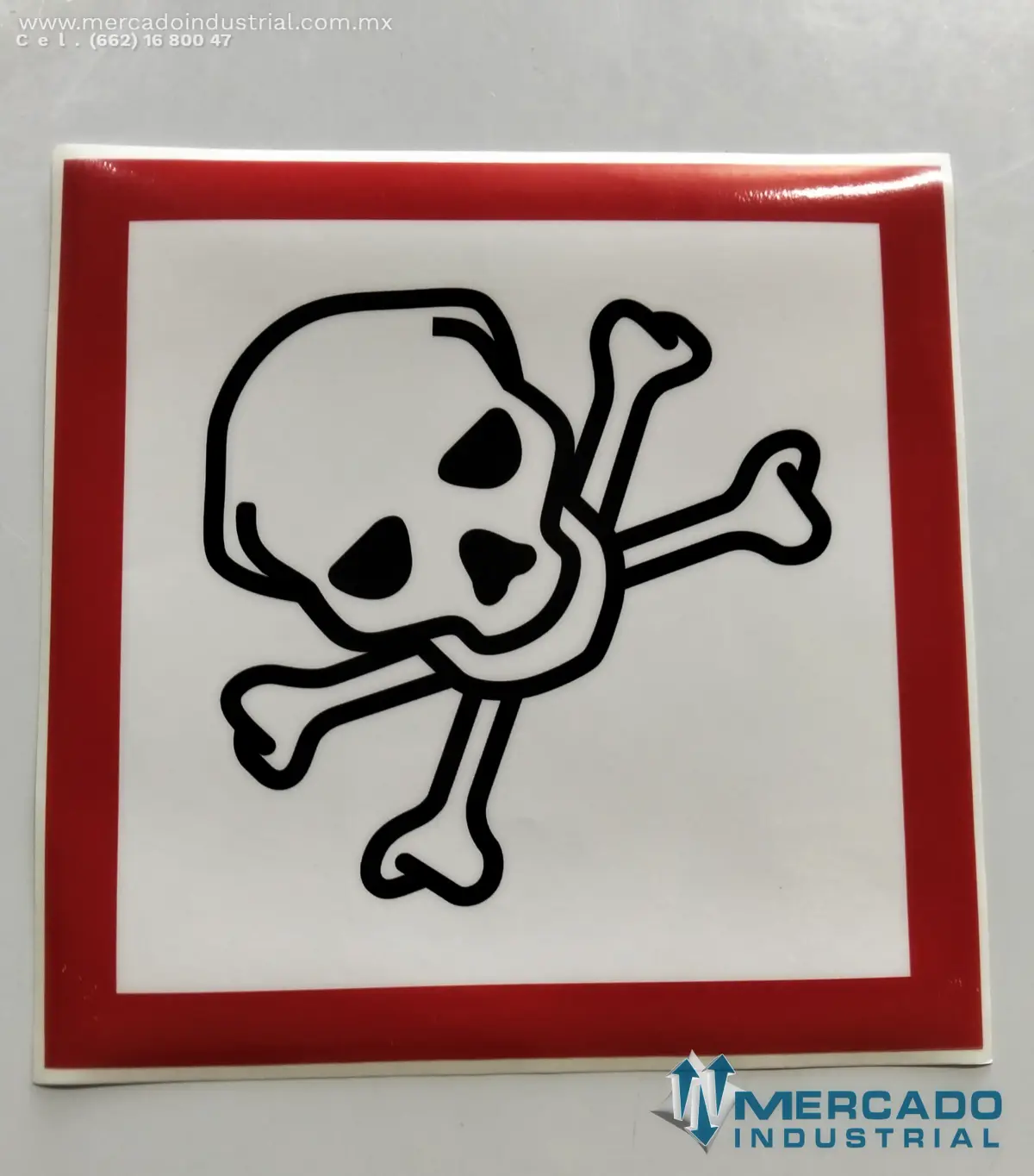 PICTOGRAMA GHS06 TOXICO 25.0 CM IDENTIFICACION DE PRODUCTOS QUIMICOS POR CAMBIO DE LA NOM-018-STPS-2015 - imagen 1