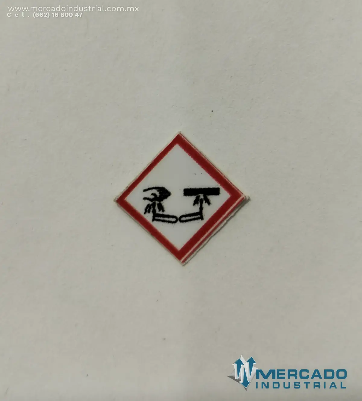 PICTOGRAMA GHS05 CORROSIVO 1.2 CM IDENTIFICACION DE PRODUCTOS QUIMICOS POR CAMBIO DE LA NOM-018-STPS-2015 - imagen 1