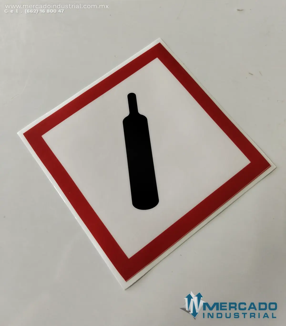 PICTOGRAMA GHS04 GAS PRESURIZADO 18.7 CM IDENTIFICACION DE PRODUCTOS QUIMICOS POR CAMBIO DE LA NOM-018-STPS-2015 - imagen 1