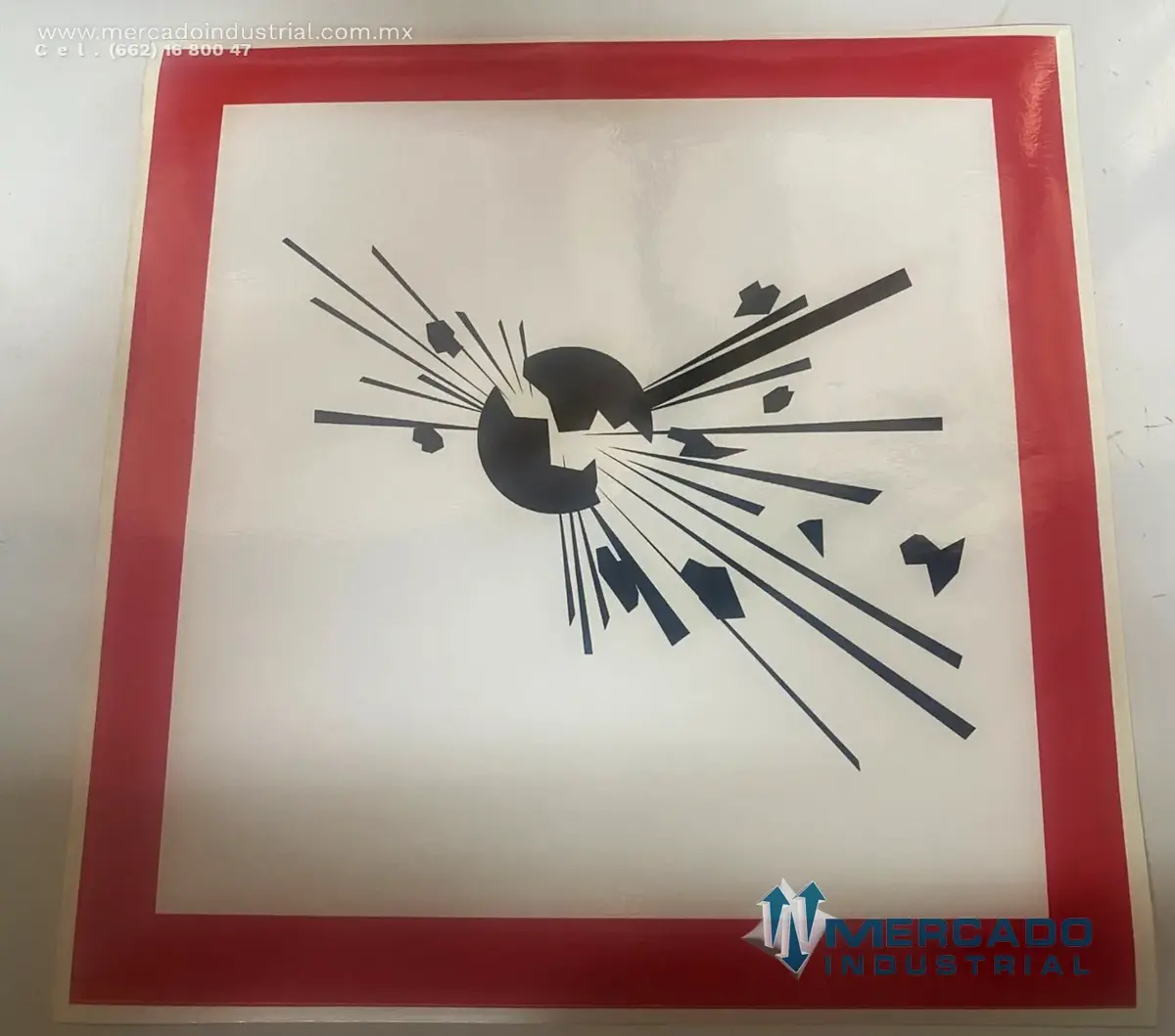 PICTOGRAMA GHS01 EXPLOSIVO 25.0 CM SIMBOLO 15.2 CM IDENTIFICACION DE PRODUCTOS QUIMICOS POR CAMBIO DE LA NOM-018-STPS-2015 - imagen 1