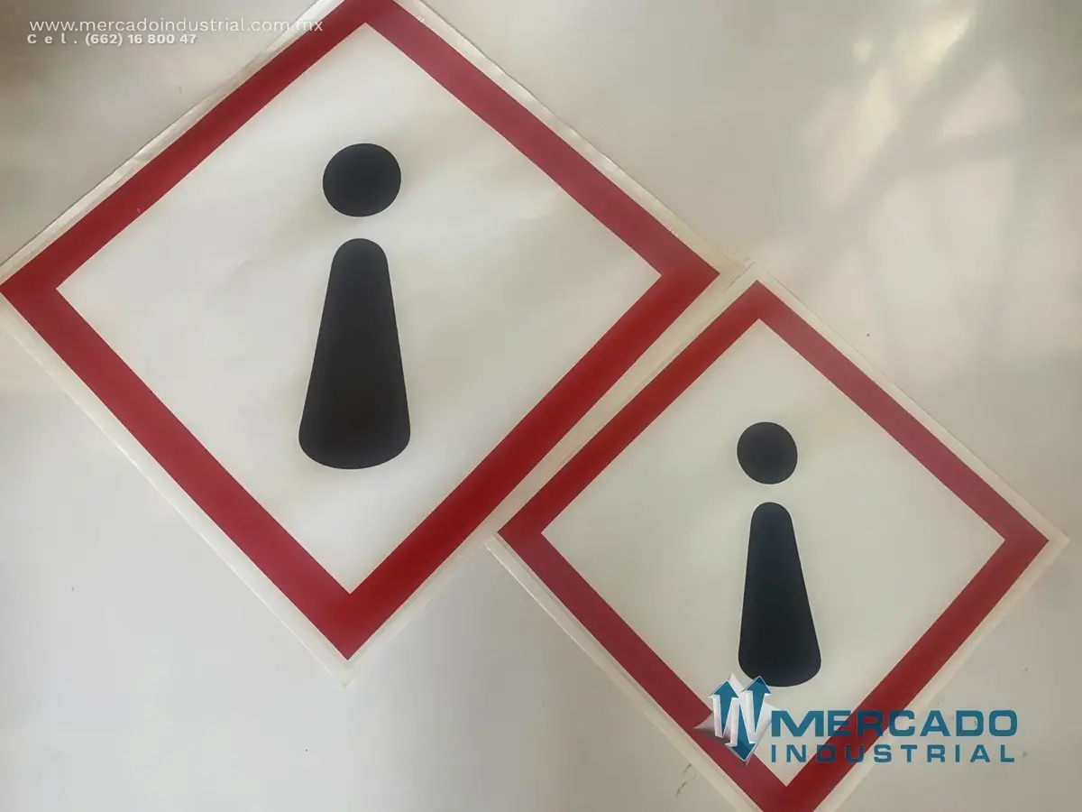 PICTOGRAMA GHS07 PELIGRO PARA LA SALUDROMBO 37.5 CM SIMBOLO 30.2 CM IDENTIFICACION DE PRODUCTOS QUIMICOS POR CAMBIO DE LA NOM-018-STPS-2015 - imagen 1