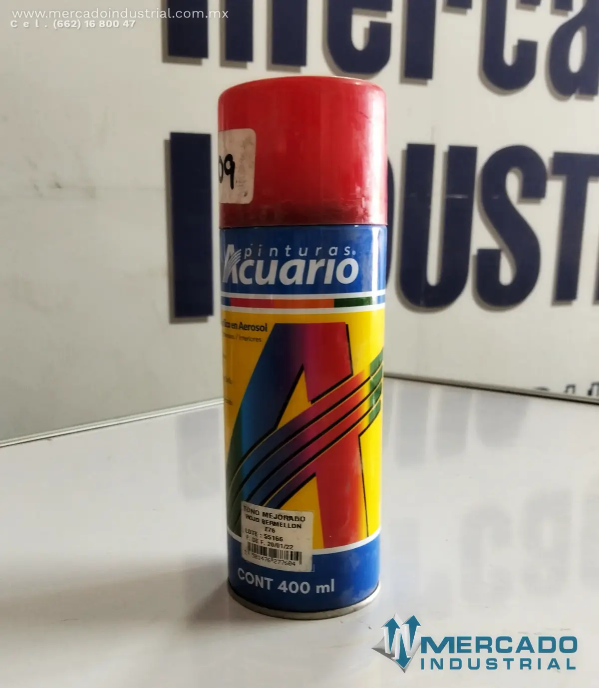ACUARIO AA 77605 LATAS DE 400 ML PINTURA ROJO BERMELLON EN SPRAY - imagen 1