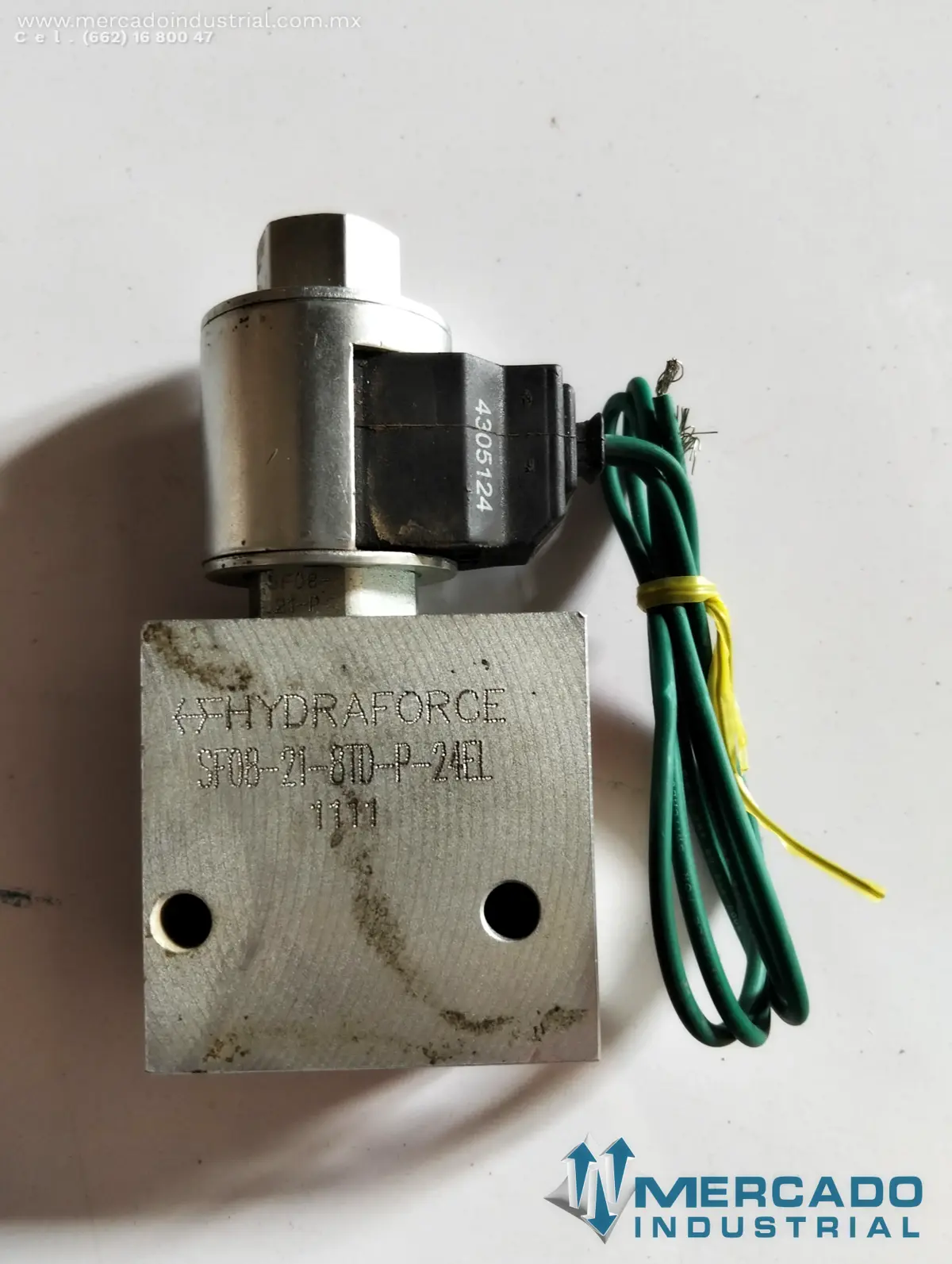 Válvula solenoide de cartucho poppet 24VDC 5000 PSI parte SF08-21-8TD-P-24EL marca Hydraforce - imagen 1