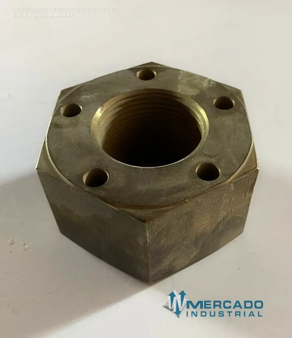 Tuerca hexagonal de bronce 1 5/8" x 3 1/8" parte IE460 - imagen 1