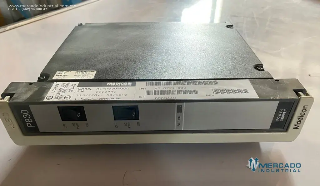 Fuente de alimentación 220 V modelo AS-P830-000 parte AS-8721-000 marca Modicon - imagen 1