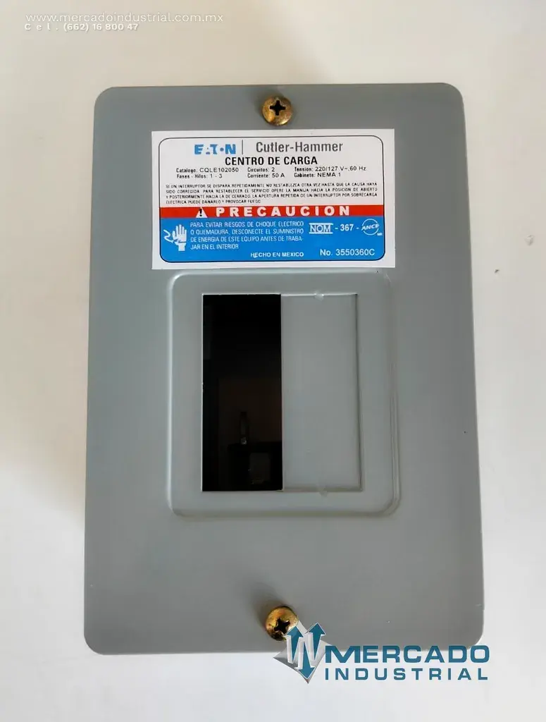 Centro de carga para gabinete 50A 127/220 V 1-2 polos modelo CQLE102050 marca EATON - imagen 1