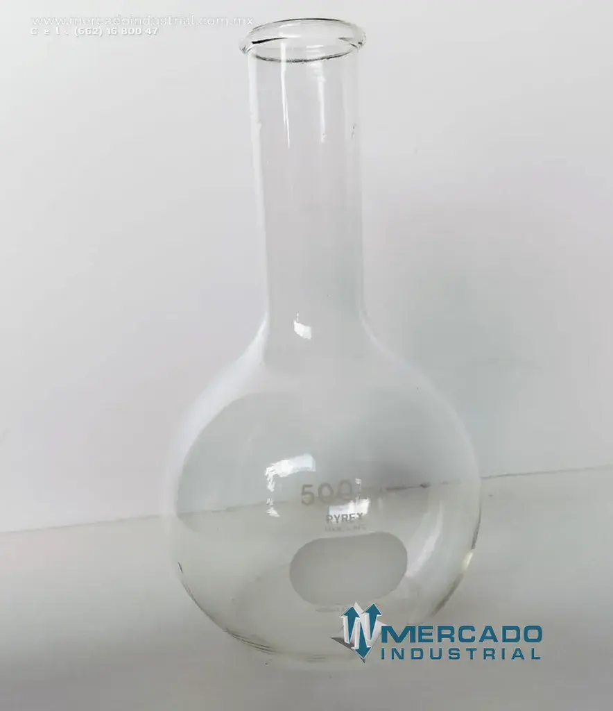 Matraz balón de vidrio 500 ml marca Pyrex - imagen 1