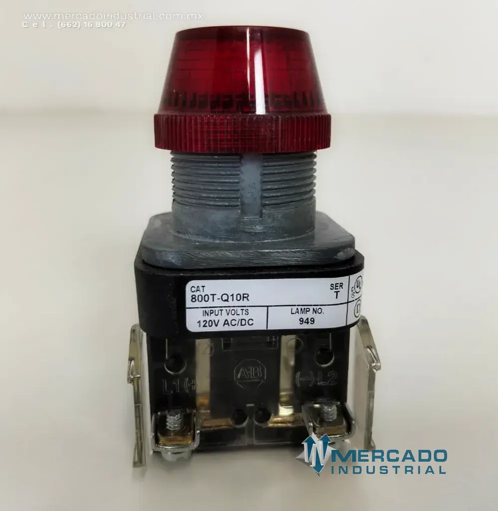 Lampara piloto 120 V AC/DC modelo 800T-Q10R marca ALLEN-BRADLEY - imagen 1