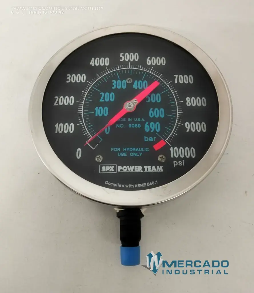 Manómetro hidráulico 10000 PSI 690 bar modelo 9089 marca SPX power - imagen 1