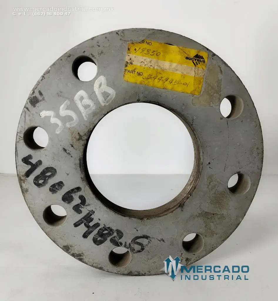 Brida válvula roscada 9" parte 544945-01 marca Bucyrus - imagen 1