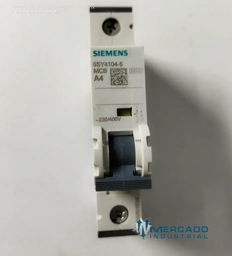 Interruptor automático 4 AMP 400 VAC 1 polo modelo 5SY4104-5 marca SIEMENS - imagen 1