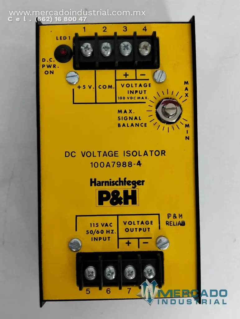 Aislador de voltaje 115 VAC parte 100A7988-4 marca P&H - imagen 1