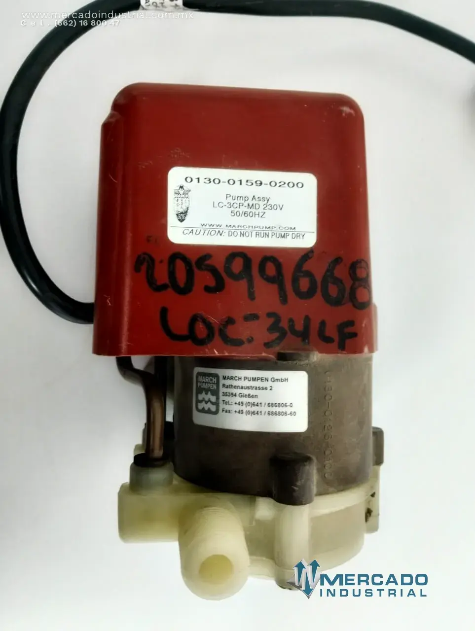 Bomba centrífuga de disco magnético 25 PSI modelo LC-3CP-MD marca MARCH PUMPEN GMBH - imagen 1