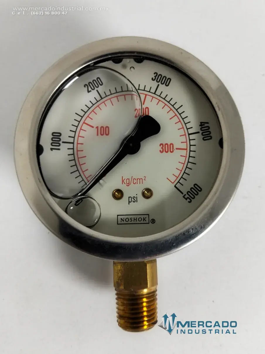 Manómetro 5000 PSI parte 25-901 marca NOSHOK - imagen 1