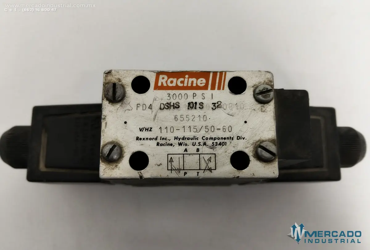 Válvula direccional hidráulica solenoide 3000 PSI modelo FD4 DSHS 101S0320810-65210 marca RACINE - imagen 1